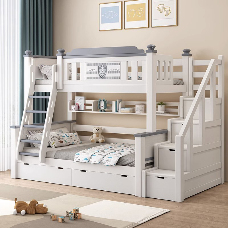 樱桃木全实木上下铺双人床小户型子母床儿童高低床分体两层上下床