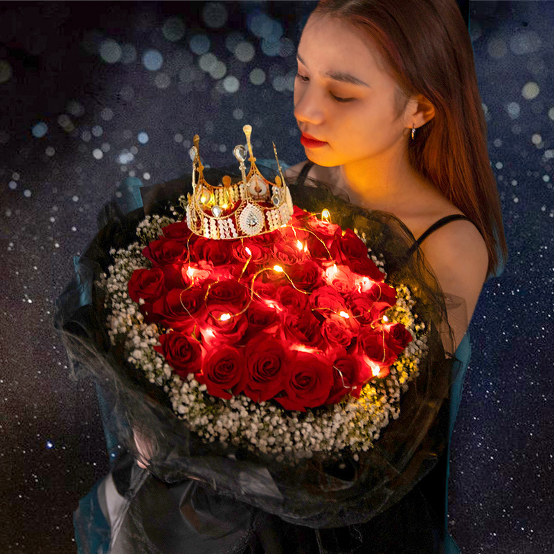 红玫瑰花束鲜花订购同城配送送女友闺蜜生日礼物附近花店送花上门