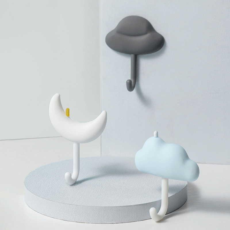 快乐鱼挂钩强力粘胶免打孔粘钩挂衣钩无痕厨房门后墙上壁挂固定器