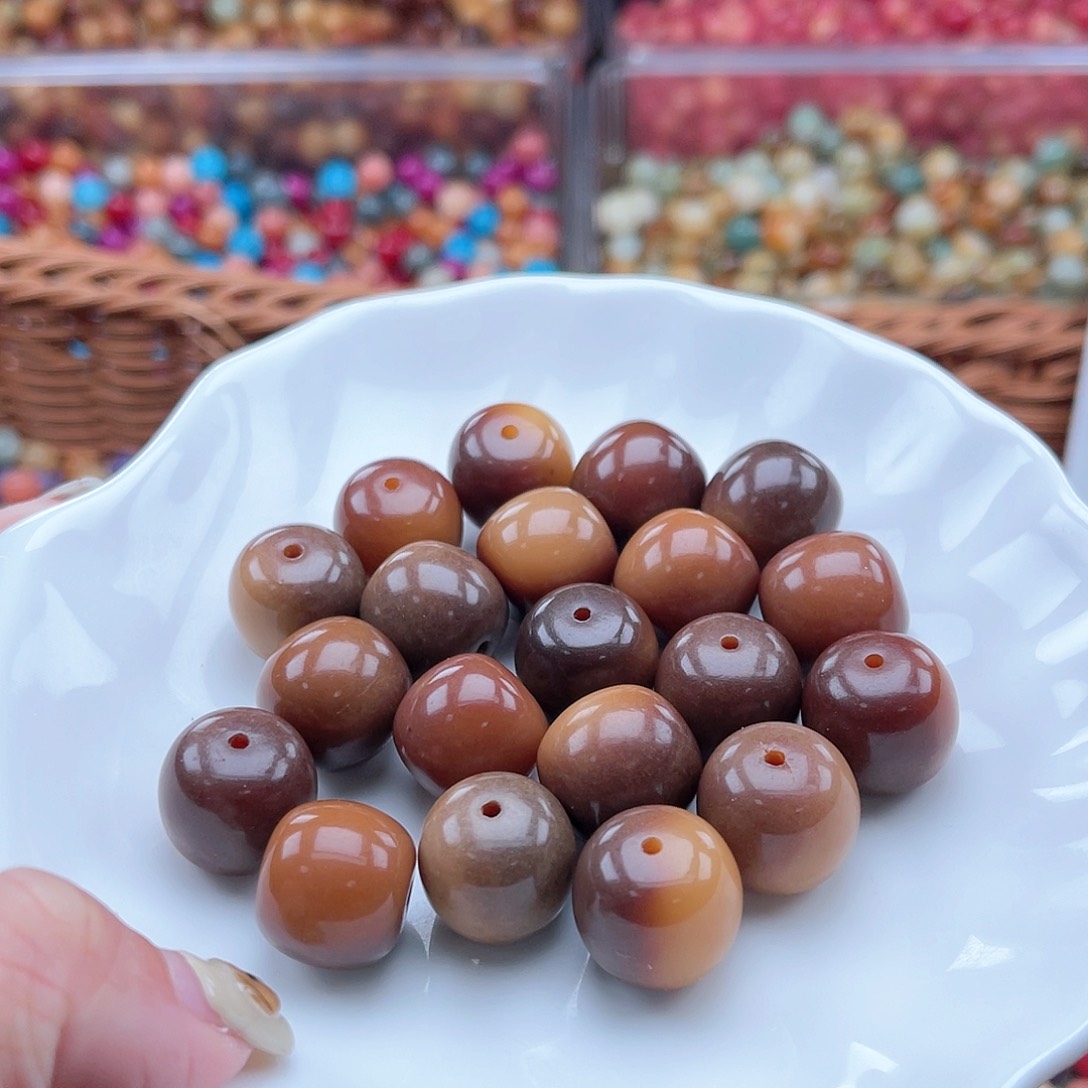 白玉菩提吊坠B/17mm/15+5颗