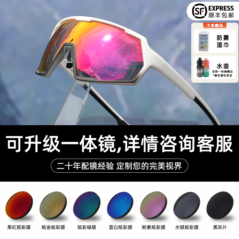 专业一体定制近视骑行大全框可配度数防风沙变色防雾运动护目眼镜