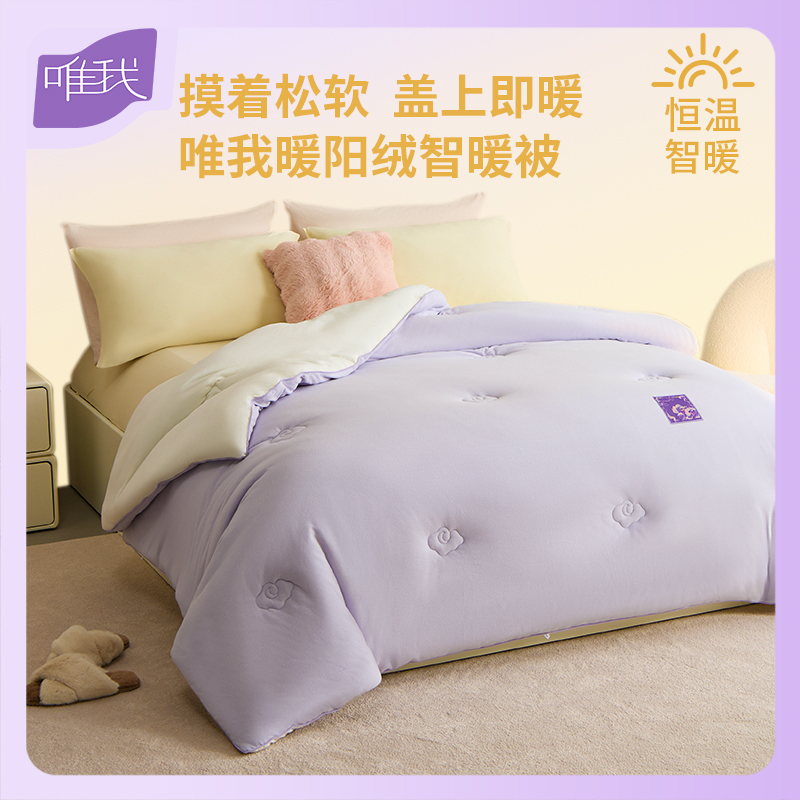 暖阳绒智暖春秋双人抗菌透气被