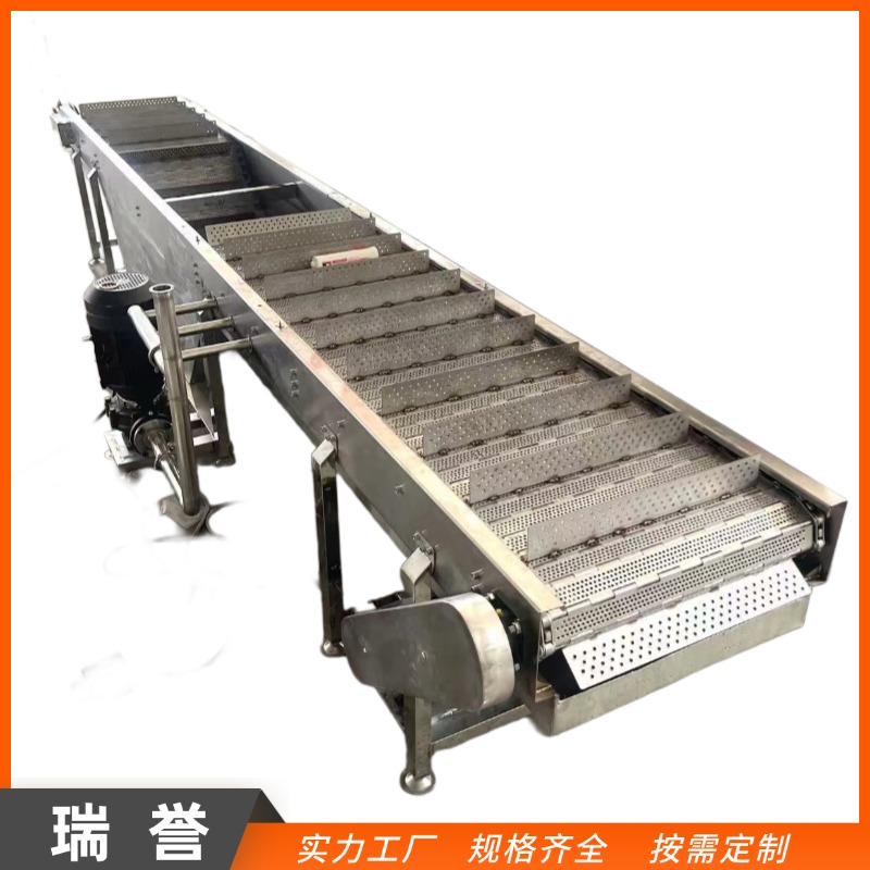 定制清洗水槽喷淋网链输送机品质清洗传送机果蔬气泡链板清洗机