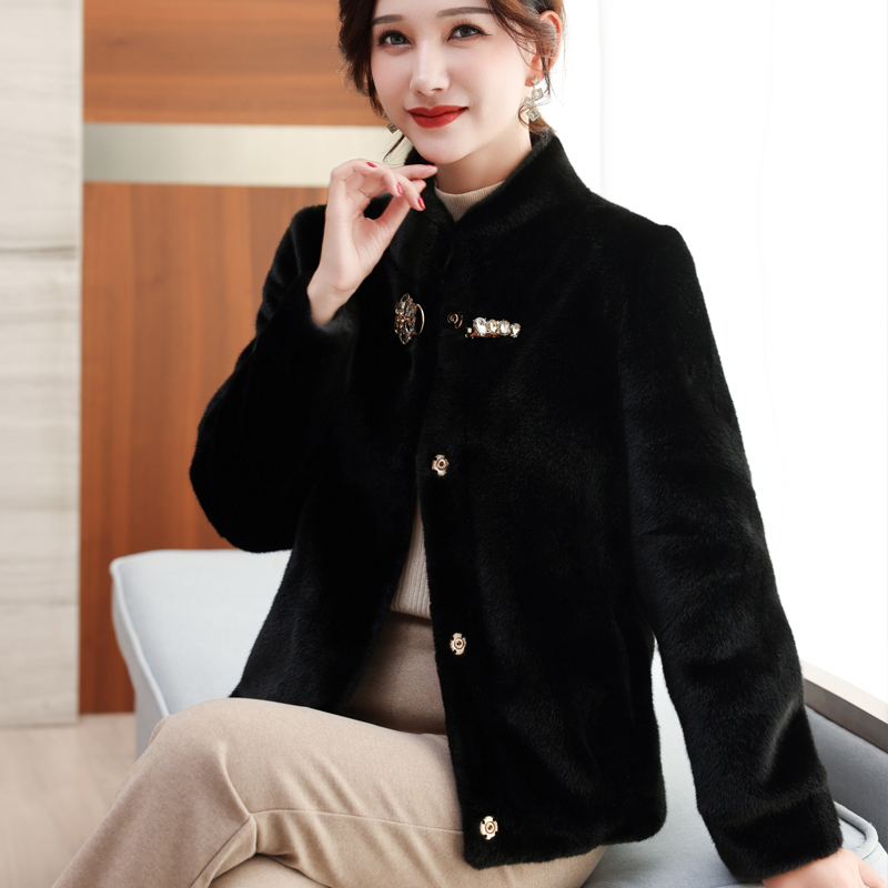 高档妈妈大衣外套加厚40-50岁中老年中年气质冬季时尚外套小个子