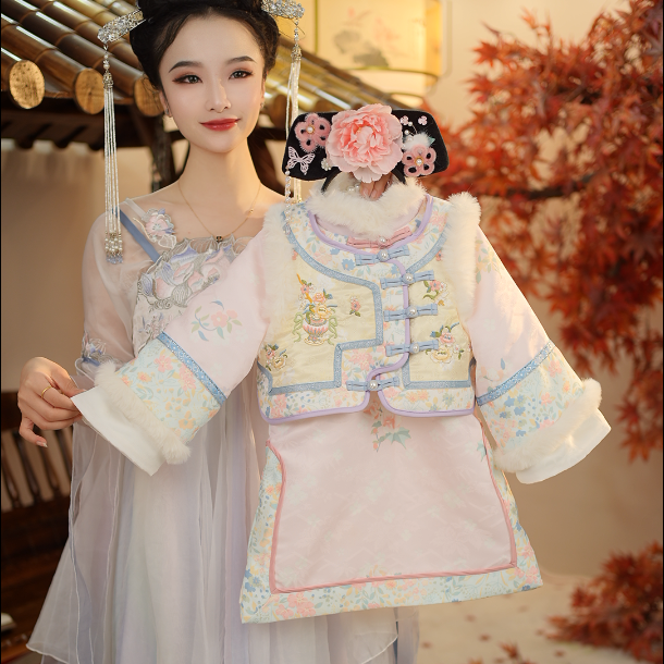 汉服女童连衣裙秋冬款2024爆款儿童古装格格装中小童洋气加厚加绒