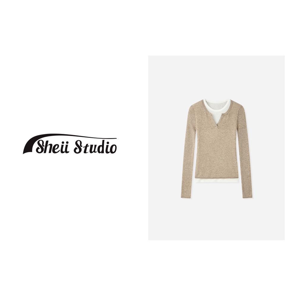 D【sheii苏茵茵】2023秋季新款简约风休闲针织衫L3314180
