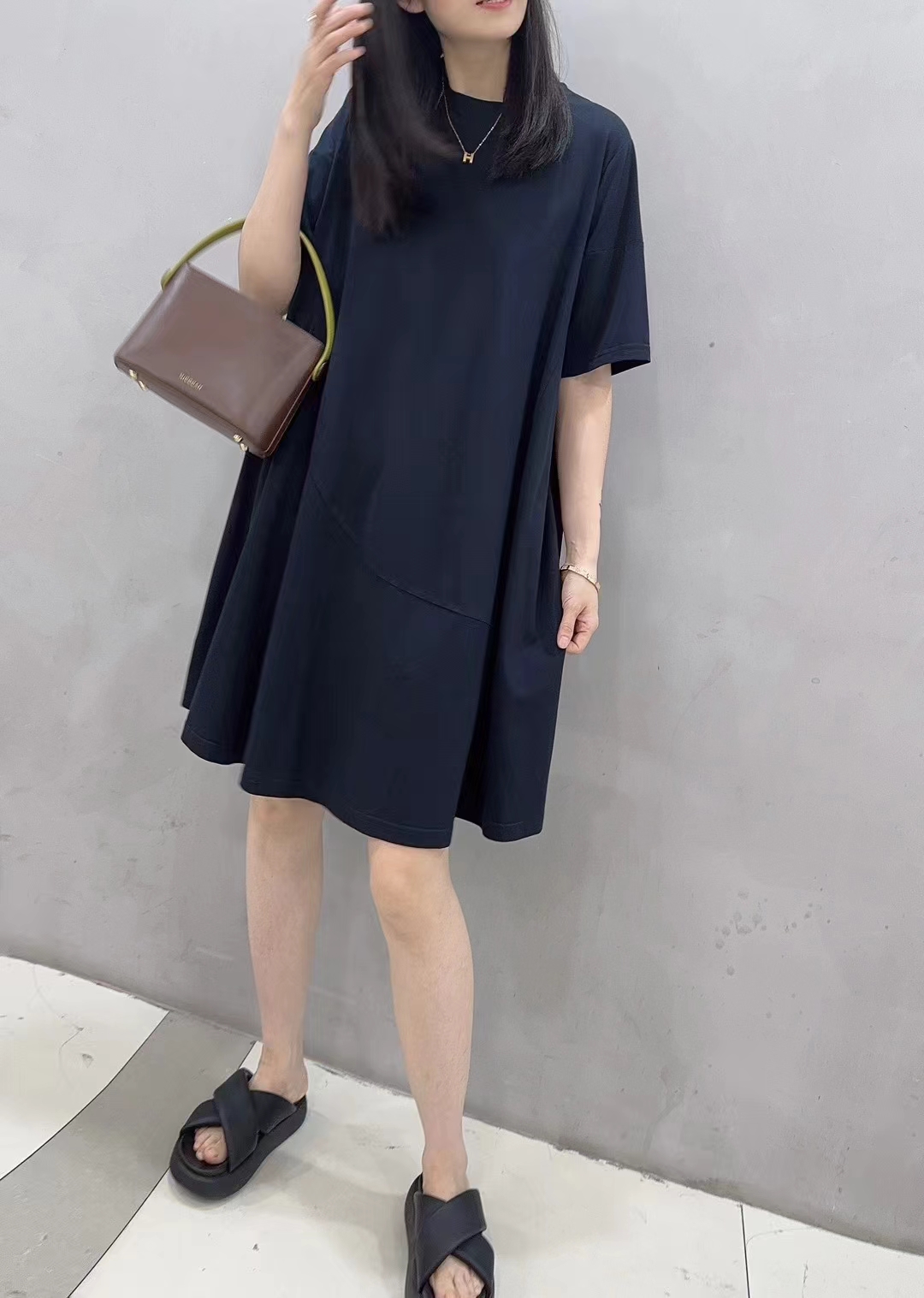 【半U大A裙】AKDM休闲垂顺减龄女连衣裙