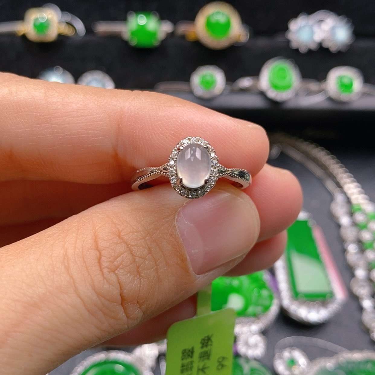 【闪购商品】翡翠戒指银S925镶嵌贝****y
