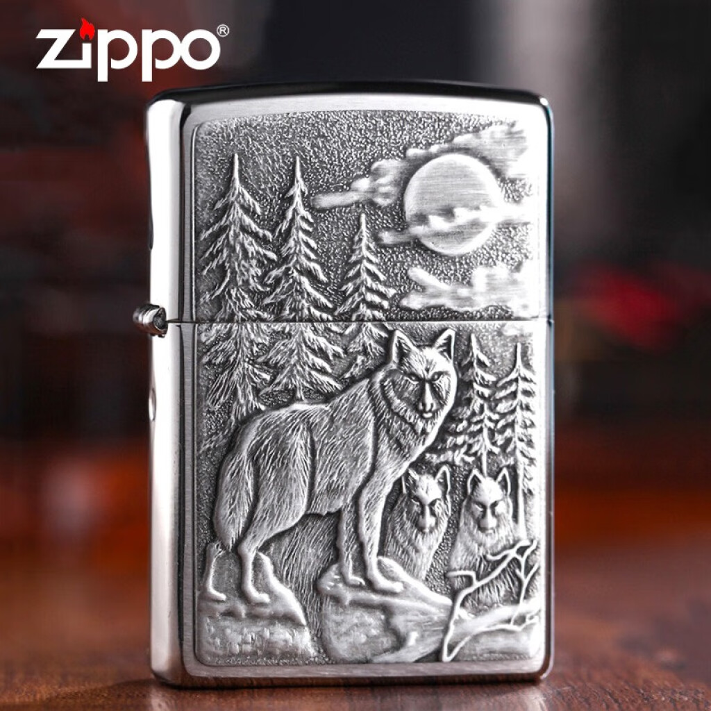 zippo打火机 木狼行 官方正品专用煤油防风送男友专属定制礼物推
