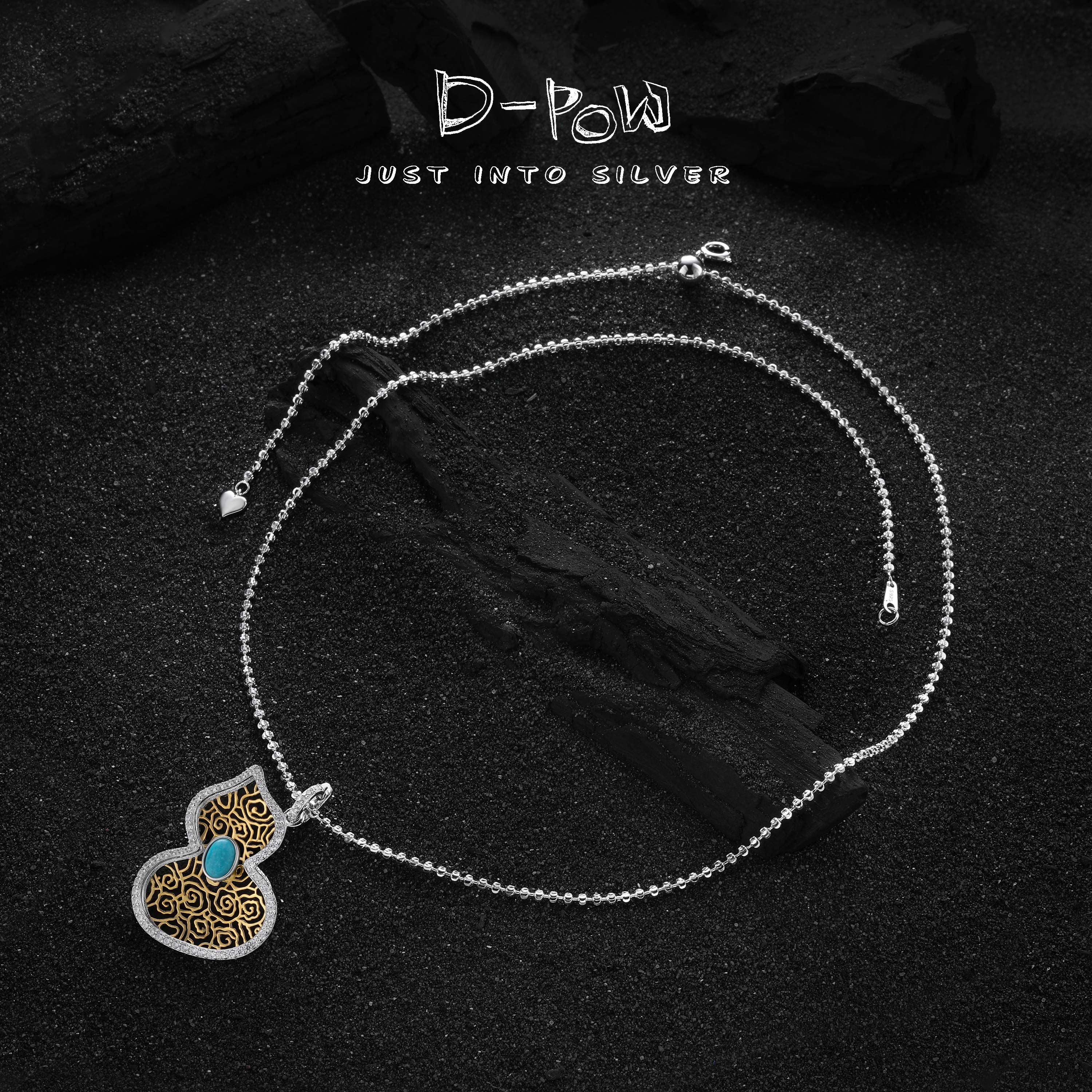 灯小炮 坠链均925银合成锆石 葫芦项链（60cm）（7549）气质轻奢时尚