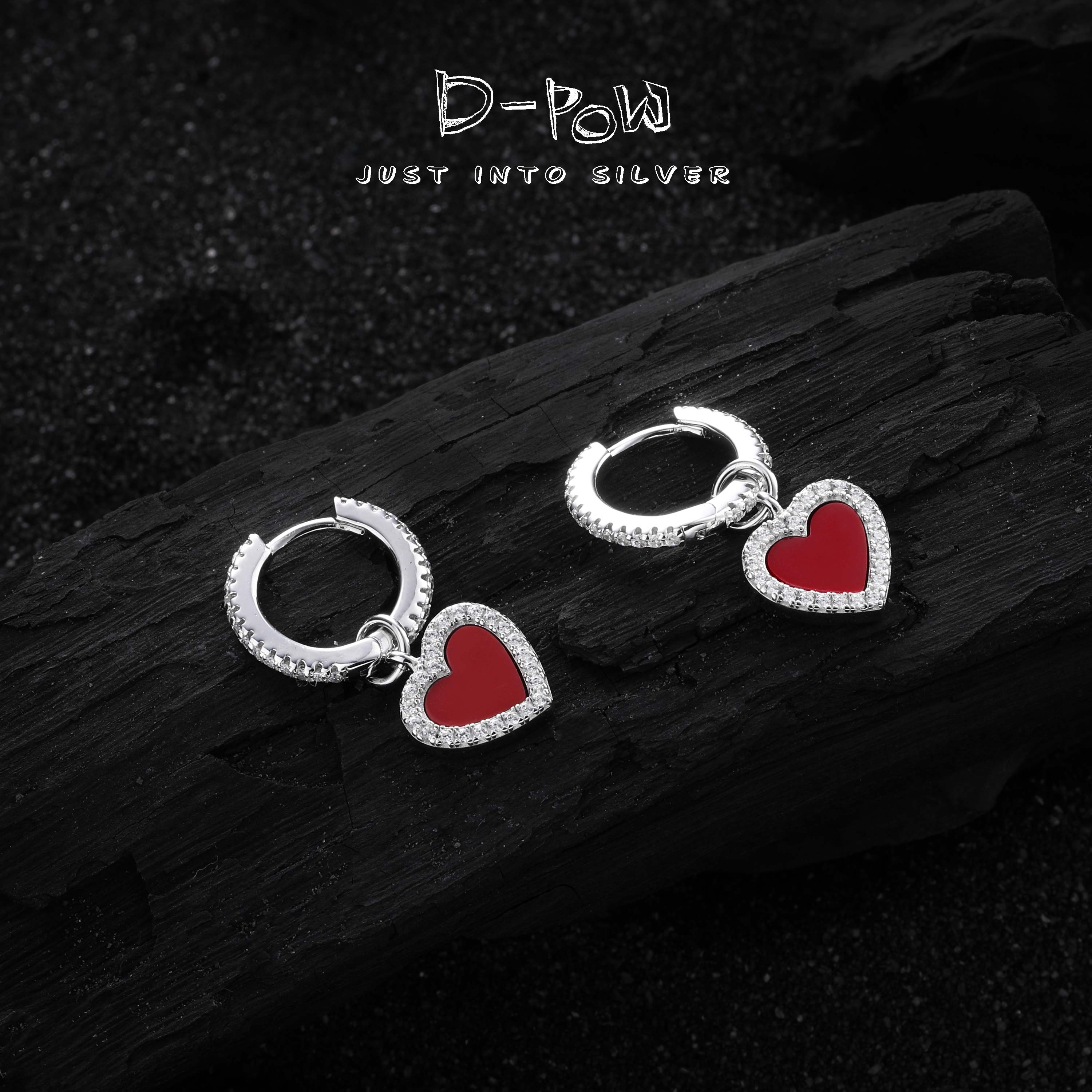 灯小炮 925银合成锆石耳饰 减龄必备小红心耳坠（7990）气质轻奢