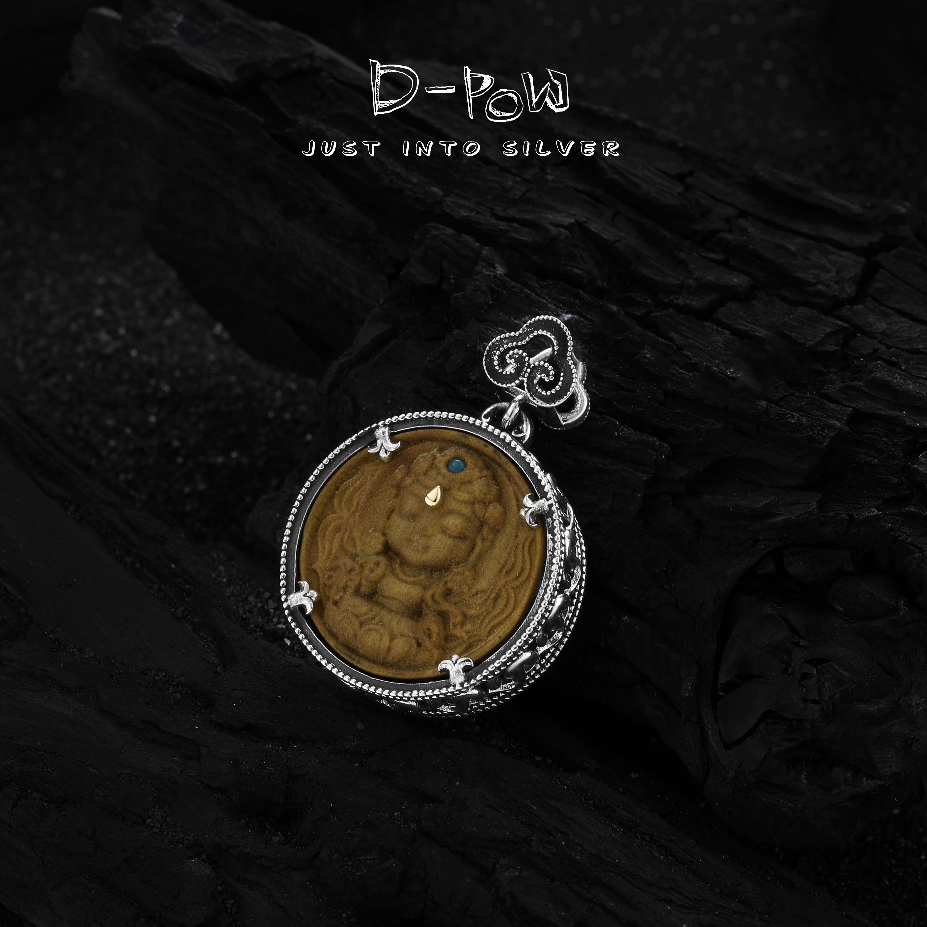 灯小炮 吊坠925银木质 老山檀原木宝宝吊坠（7094）气质轻奢时尚