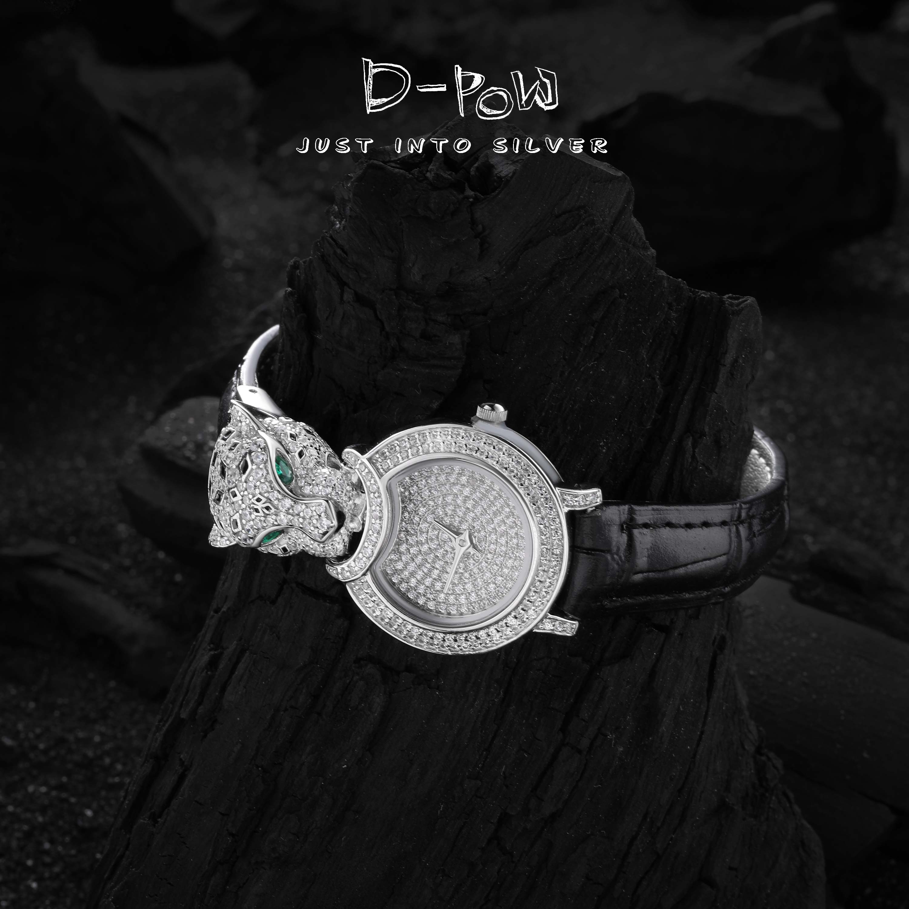 灯小炮 925银合成锆石银制品 暴富高奢手工满镶瑞士机芯手链7552）