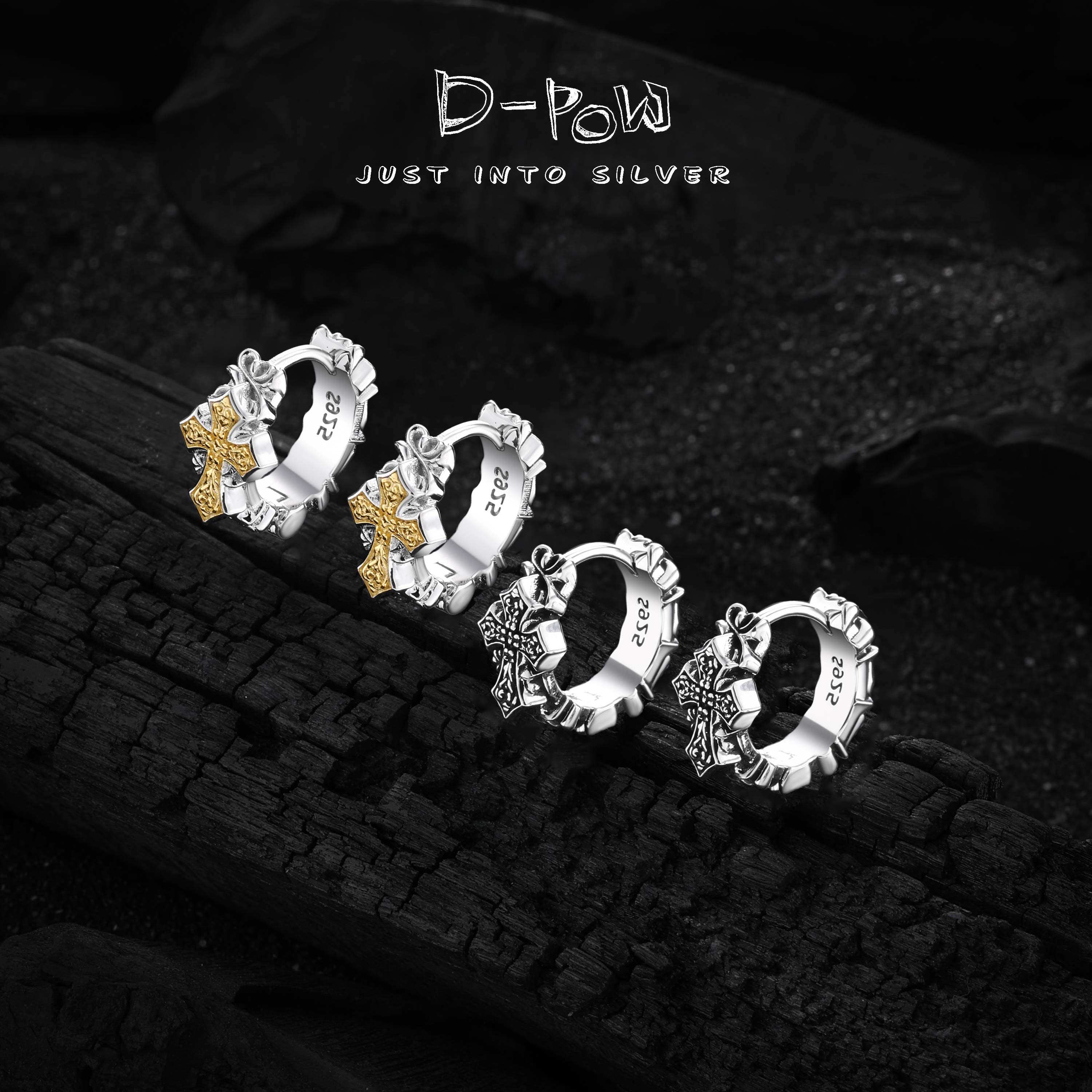 灯小炮 925银耳饰 克罗卷草英伦手工实心耳扣（7292）简约重工百搭