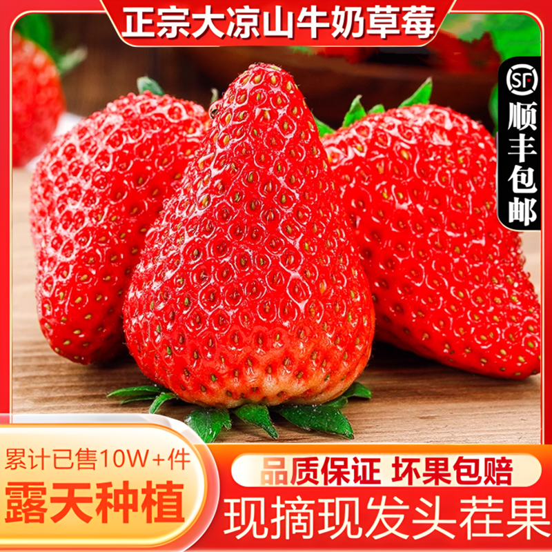 【顺丰陆运】大凉山奶油草莓营养甜美香甜饱满浓郁送礼酸甜