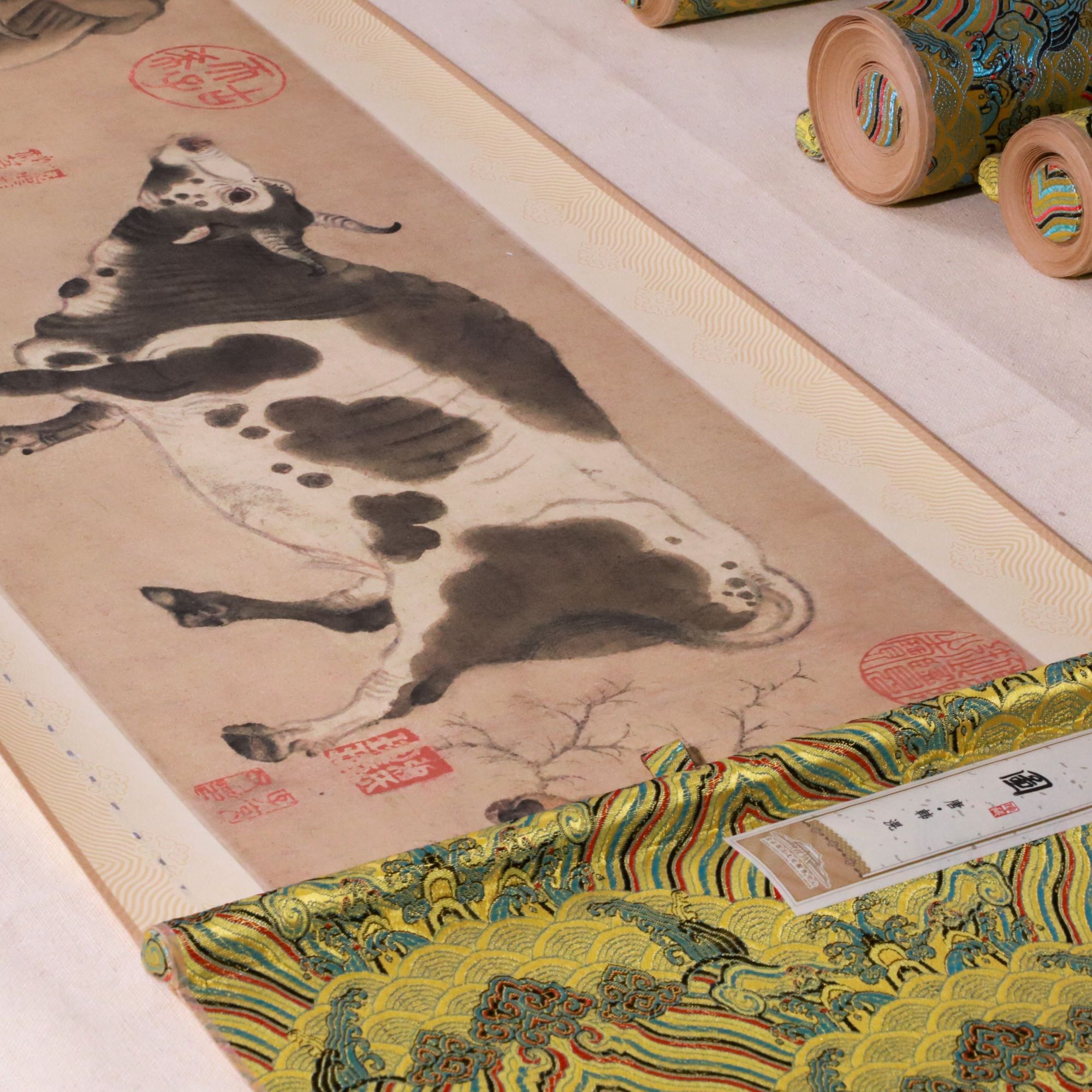 【五牛图】工艺画 荧光防伪版 宜礼宜藏