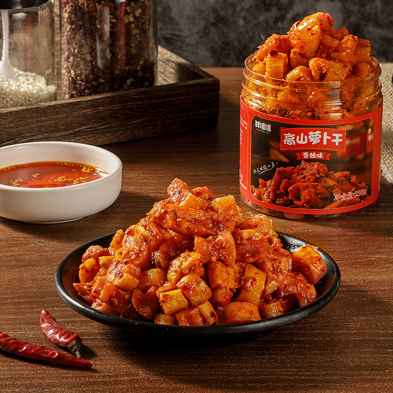 高山萝卜干罐装 脆爽香辣萝卜丁麻辣爽口网红开胃下饭菜爽脆重庆