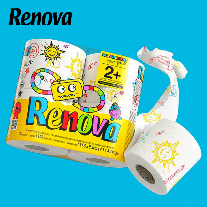 葡萄牙原装进口RENOVA童心亲肤柔软印花卷纸家用学生可爱