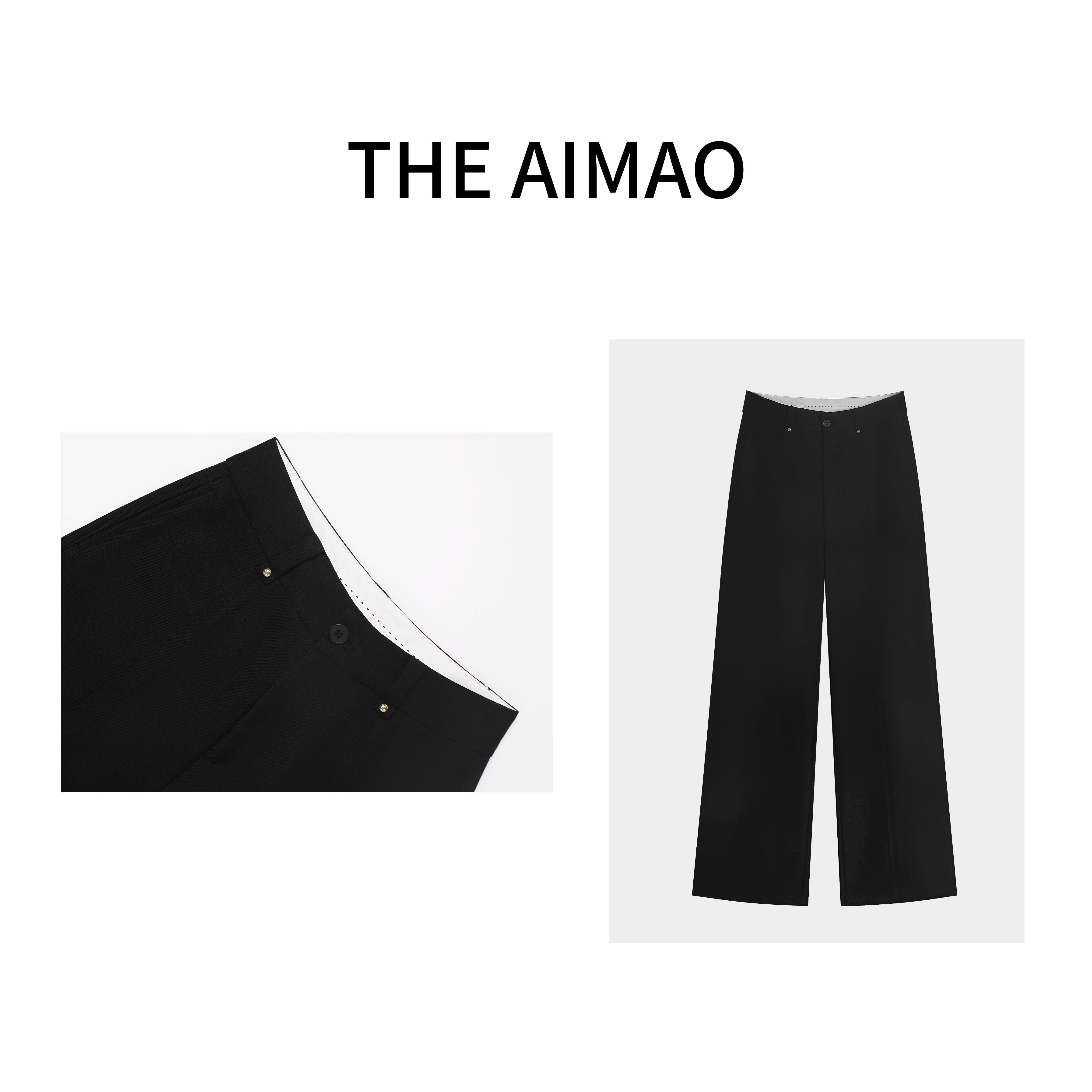 “智性通勤“极简风垂感高腰直筒休闲裤XYX80731