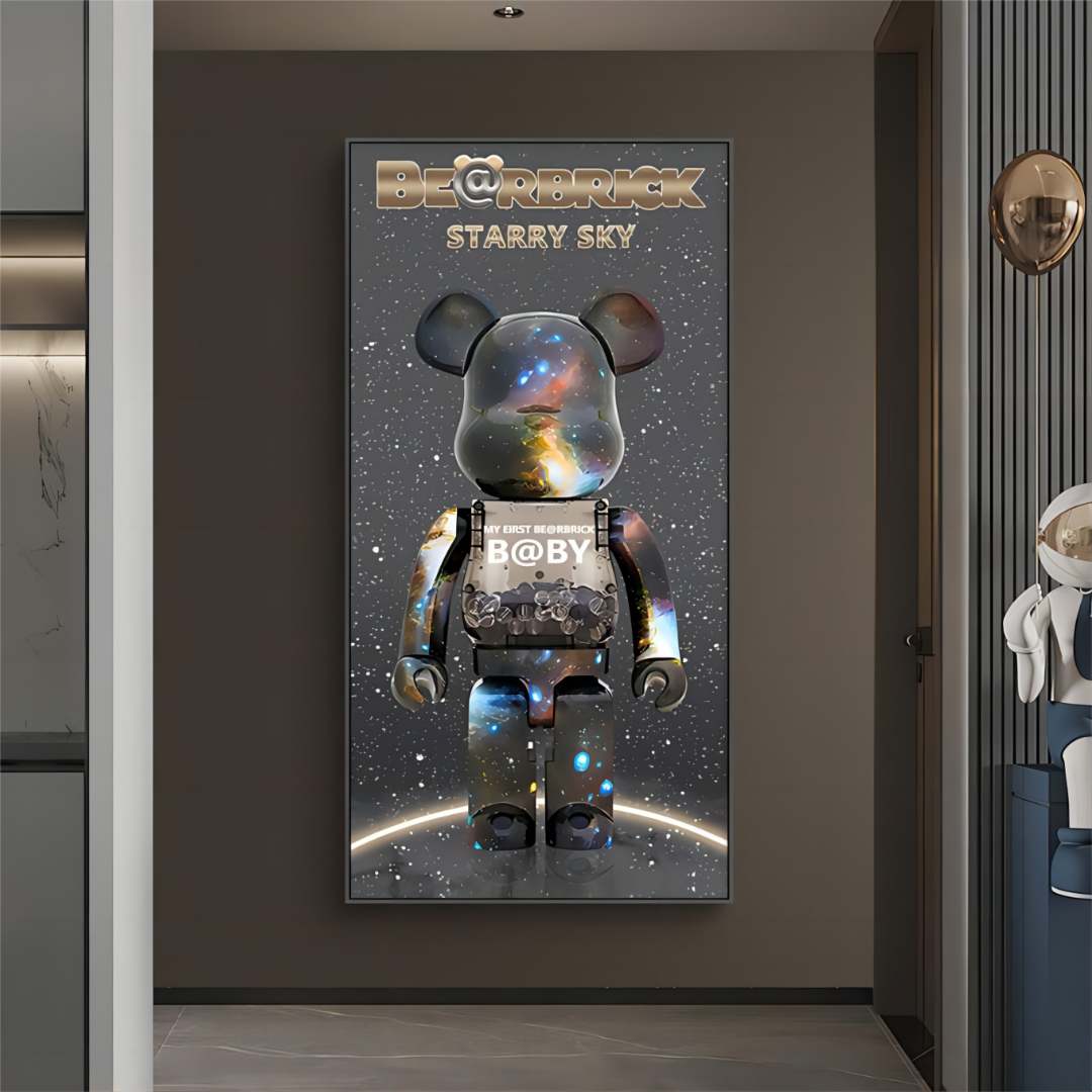 【光影潮熊】现代轻奢暴力熊玄关装饰画入户过道潮牌挂画家居壁画