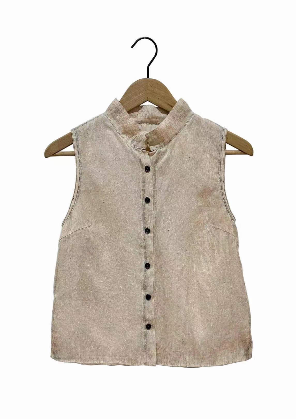 左岸迷香植物染春夏短马甲Z24SS6010