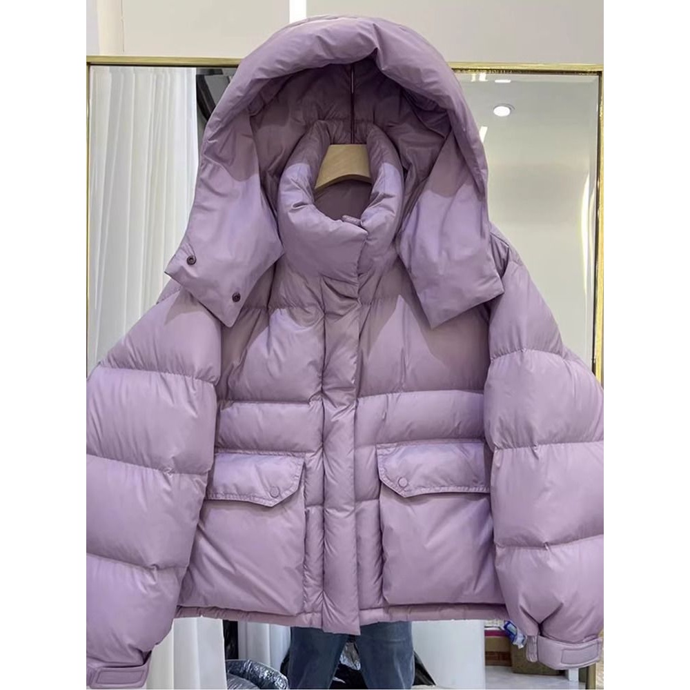 新款2023羽绒服羽绒服女欧货秋冬新款宽松连帽小个子百搭/非半身