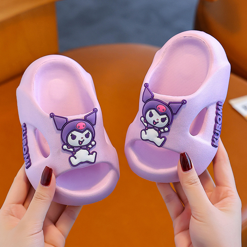 新款三丽鸥卡通女孩凉拖室内厚底防滑学生踩屎感可爱儿童拖鞋男童