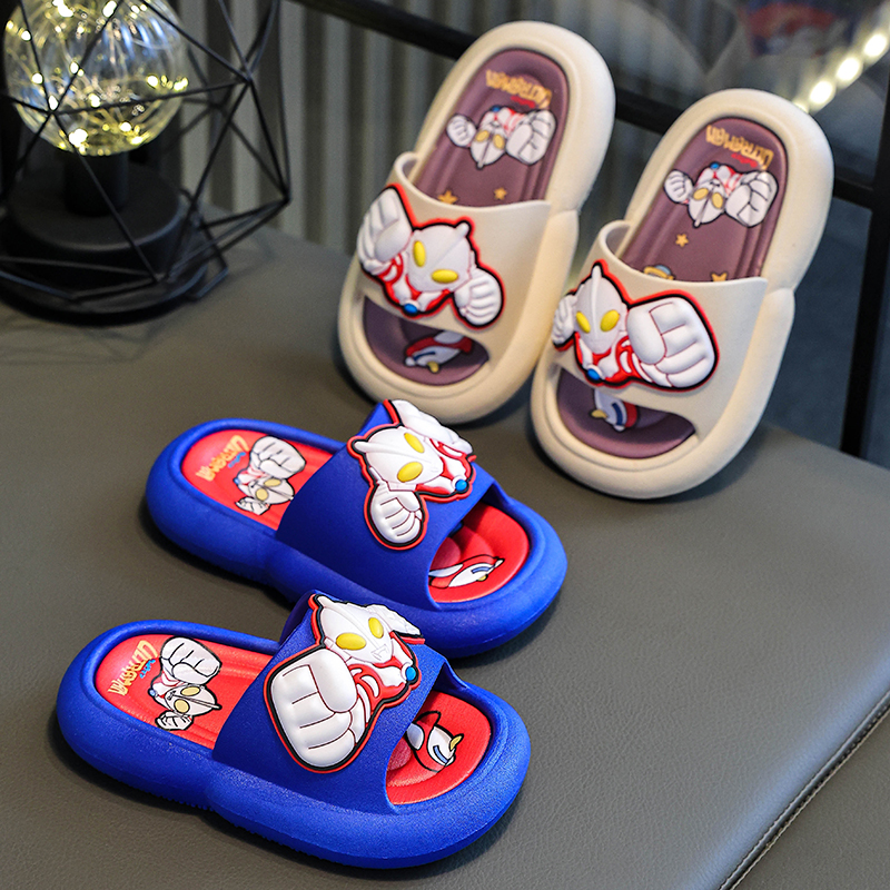 夏季新款男童奥特曼儿童拖鞋男孩洗澡浴室内防滑中大童网红凉拖鞋