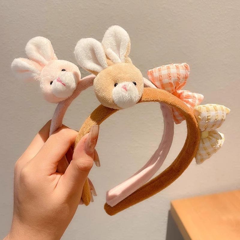 可爱兔子发箍儿童蝴蝶结头饰女2023新款洗脸防滑头箍压发发卡发捆