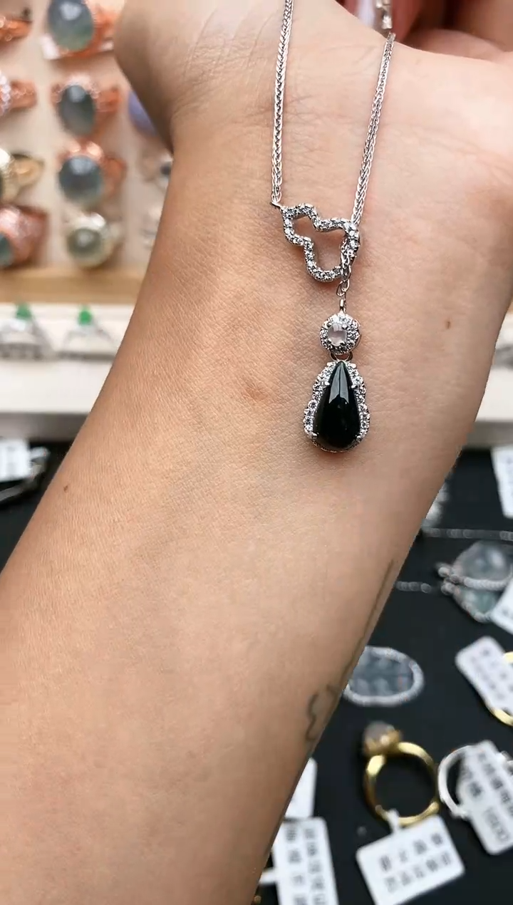 【闪购商品】翡翠戒指银S925镶嵌55555 4+