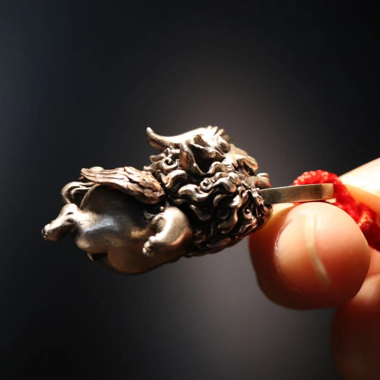 吊坠925银 【貔貅】原创国风挂件手工素款吊坠手链配珠男士金色