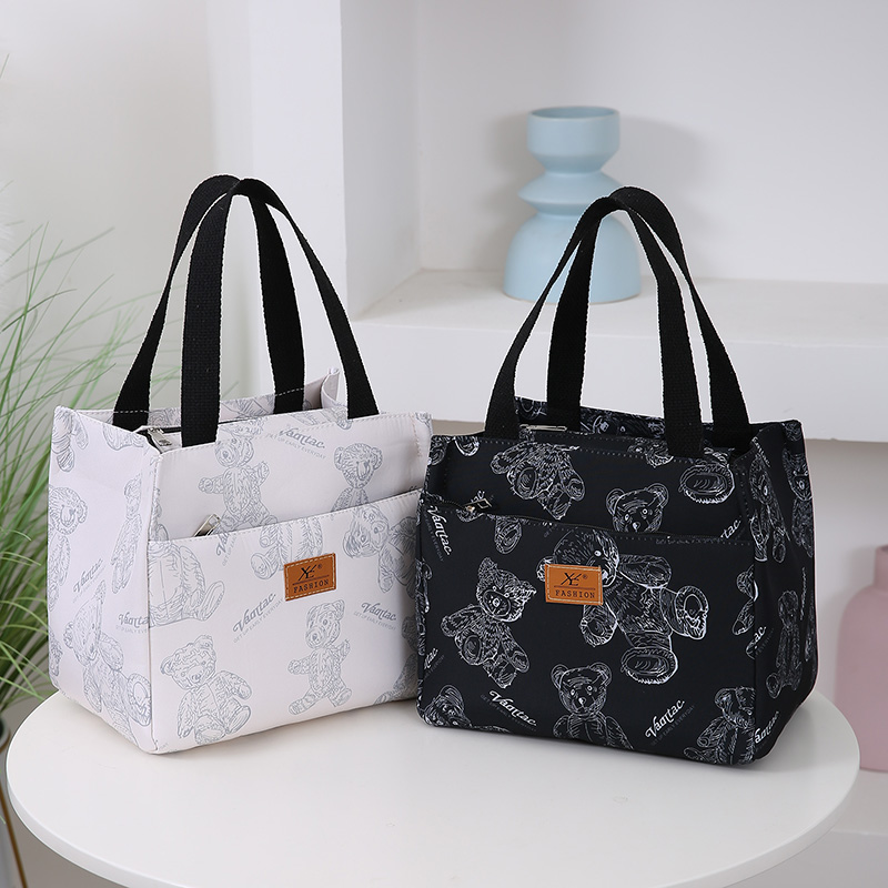 上班族通勤铝箔便当包简约女士时尚百搭收纳包轻便休闲环保帆布包