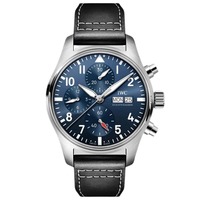 99新 IWC/万国 飞行员盒证蓝盘自动机械计时手表IW388101男士腕表