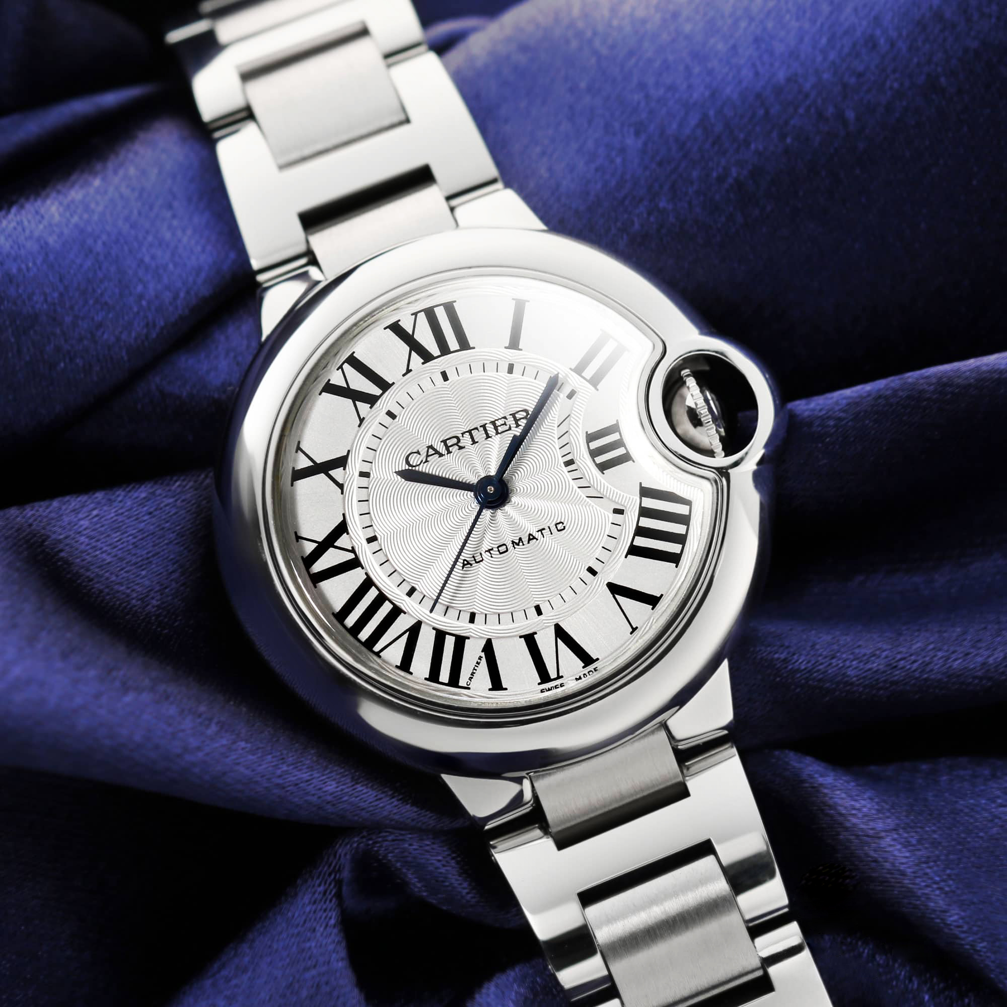 99新 Cartier/卡地亚 蓝气球经典款精钢自动机械女表单表W6920071