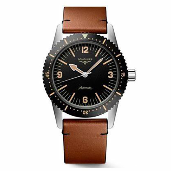 99新 Longines/浪琴 运动盒证黑盘自动机械男表腕表L2.822.4.56.2