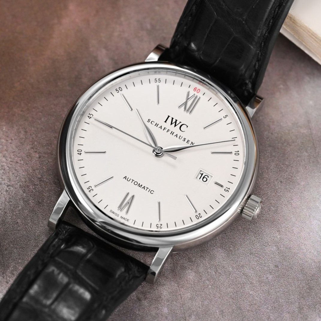 99新 IWC/万国 柏涛菲诺自动机械简约男表IW356501手表白面红60