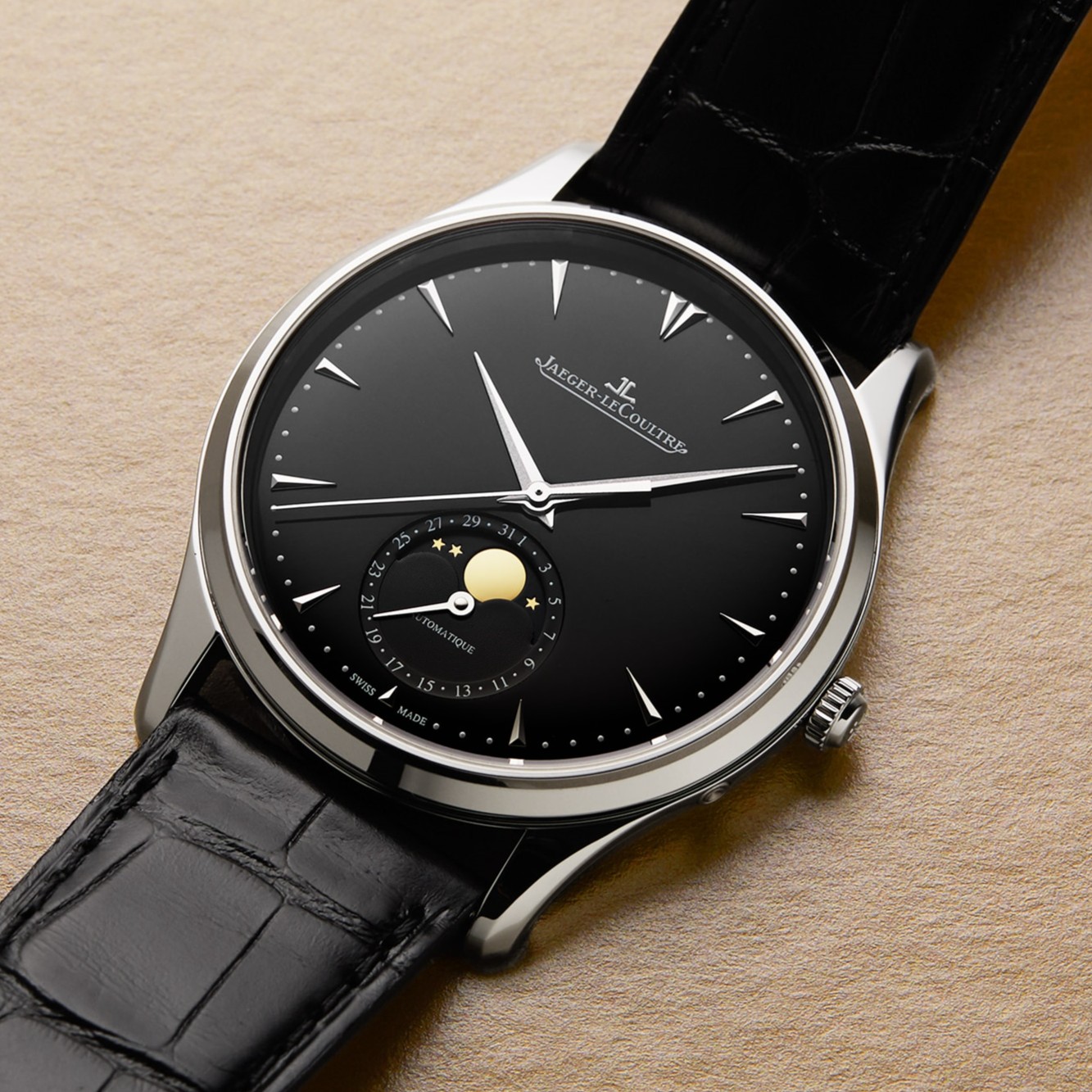 99新 Jaeger-LeCoultre/积家 大师/盒证/自动机械男表金陀1368470