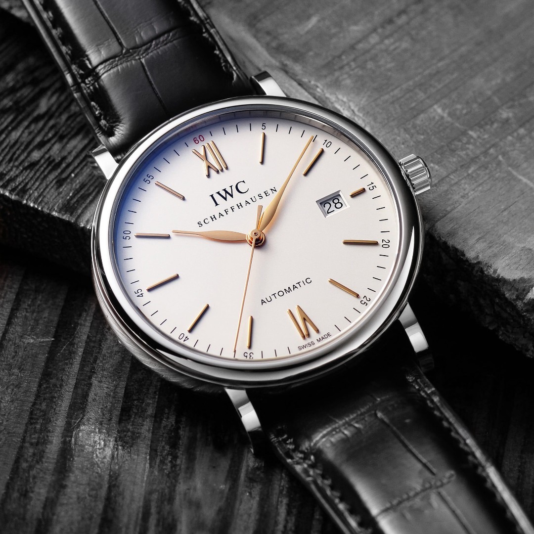 99新 IWC/万国 柏涛菲诺金针红60自动机械男士二手手表IW356517