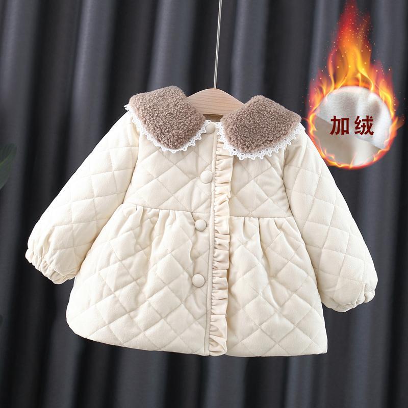 新品巴拉巴拉女童加绒加厚外套2023新款童装小女孩宝宝秋冬装婴儿