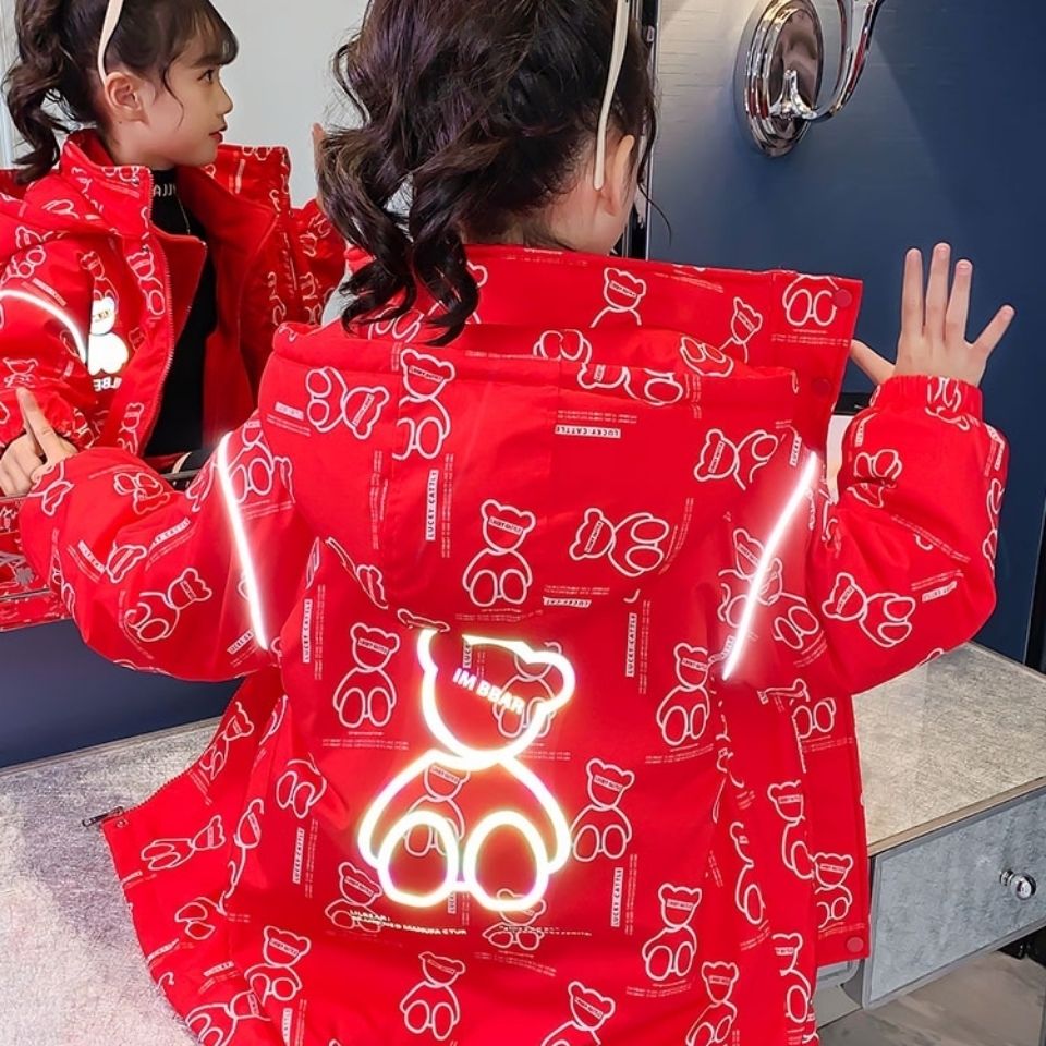 新品巴拉巴拉儿童冲锋衣秋冬新款三合一可拆卸童装女童加绒厚外套