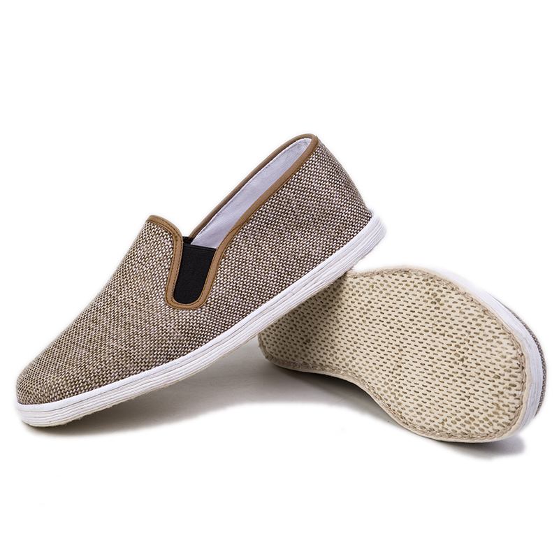 老北京布鞋男士一脚蹬软底休闲鞋防滑耐磨手工千层底布鞋