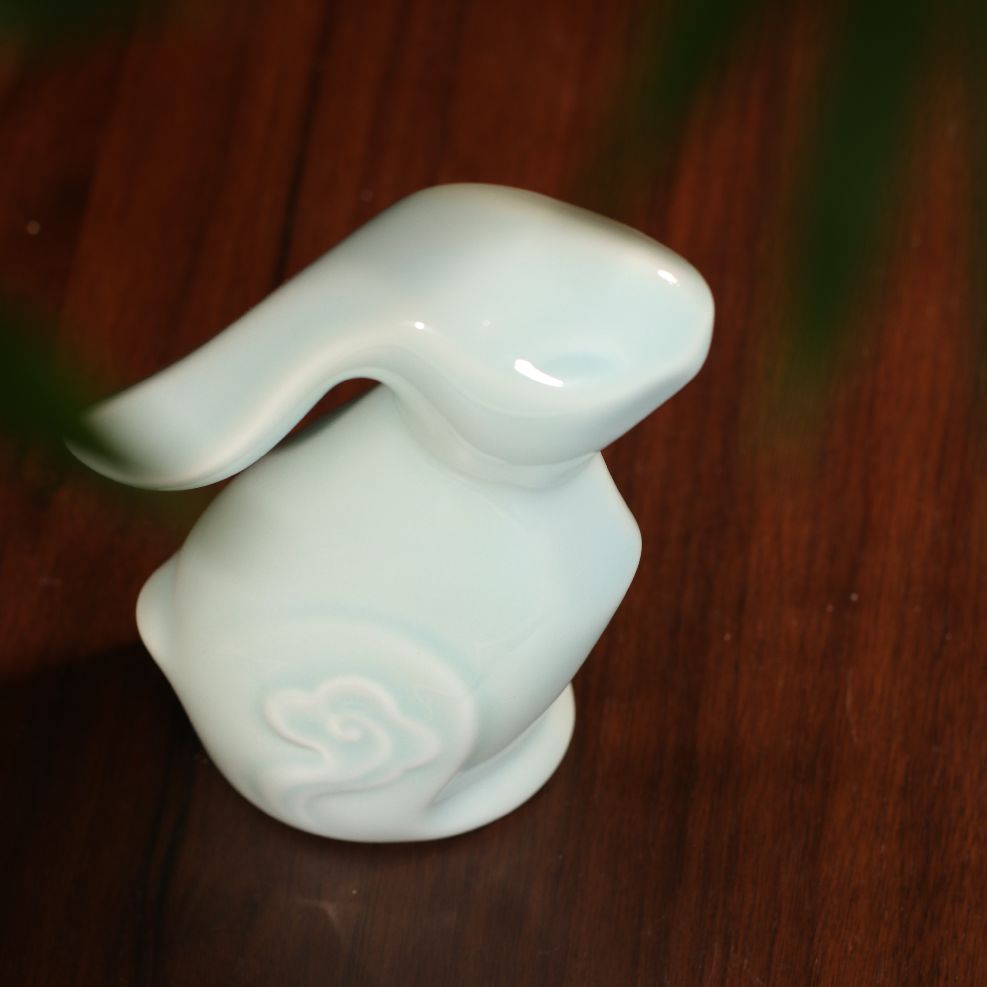 昨明新国风陶瓷玉兔摆件