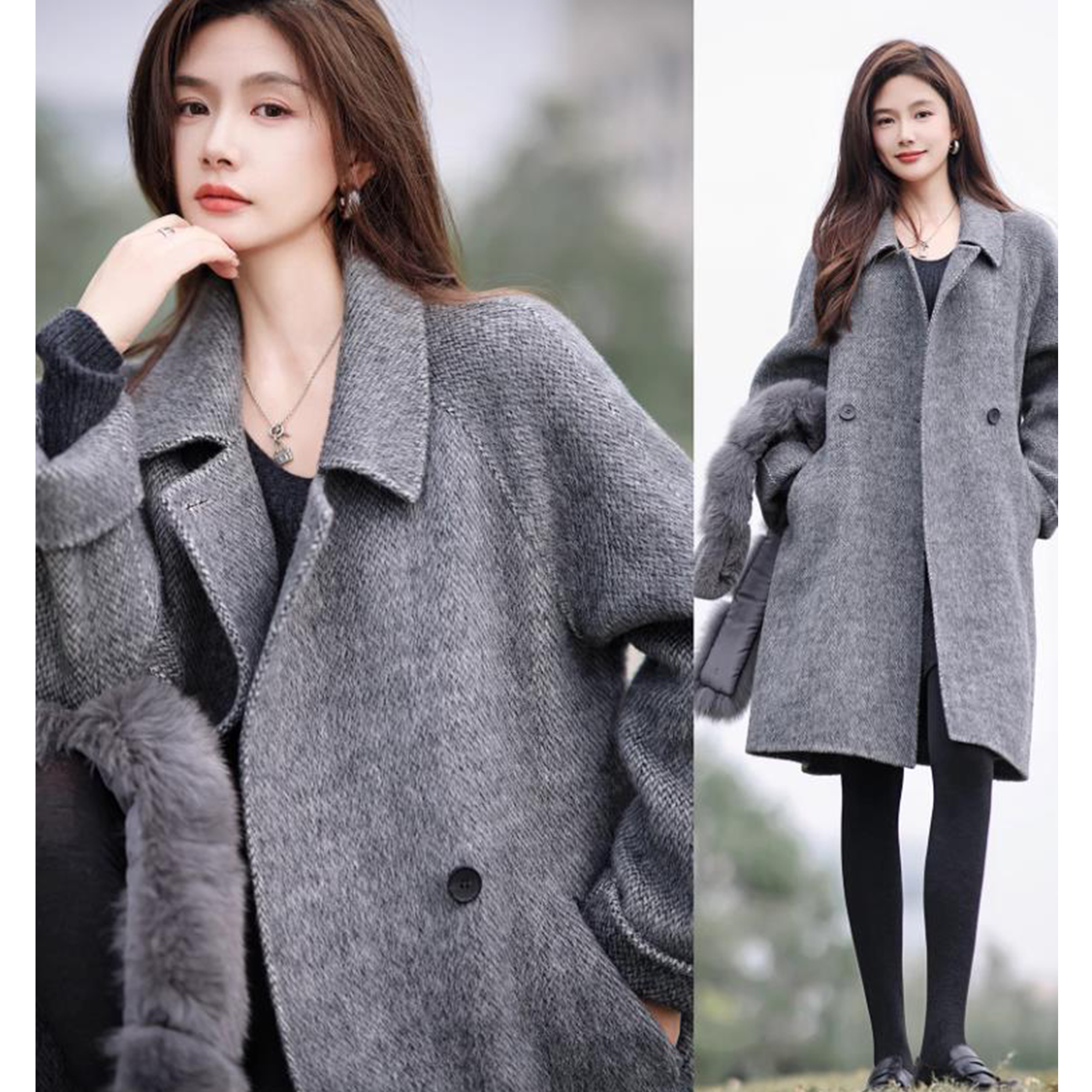 【赵大喜】大小姐大衣 | 奓感alpaca*wool 斜纹加厚克重大衣