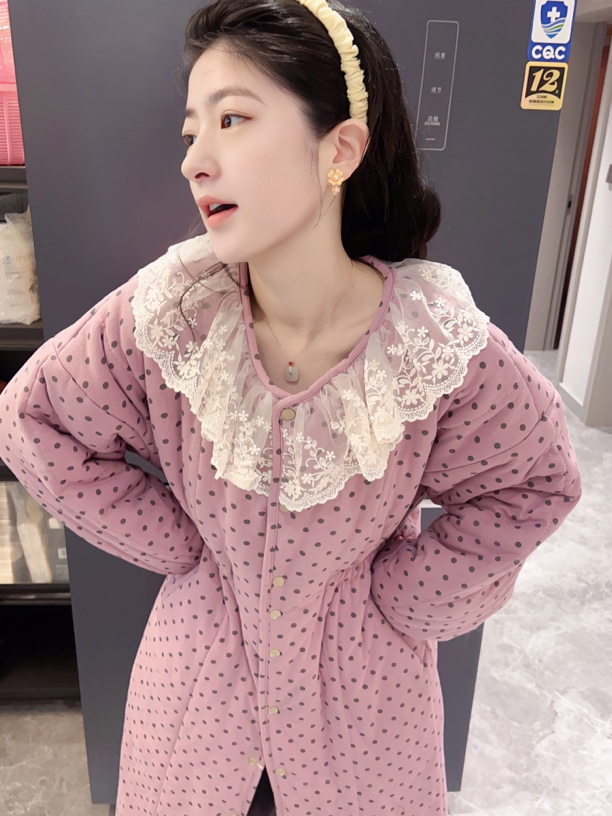 CBLM家300g新疆棉【紫色波点】宽松显瘦家居服