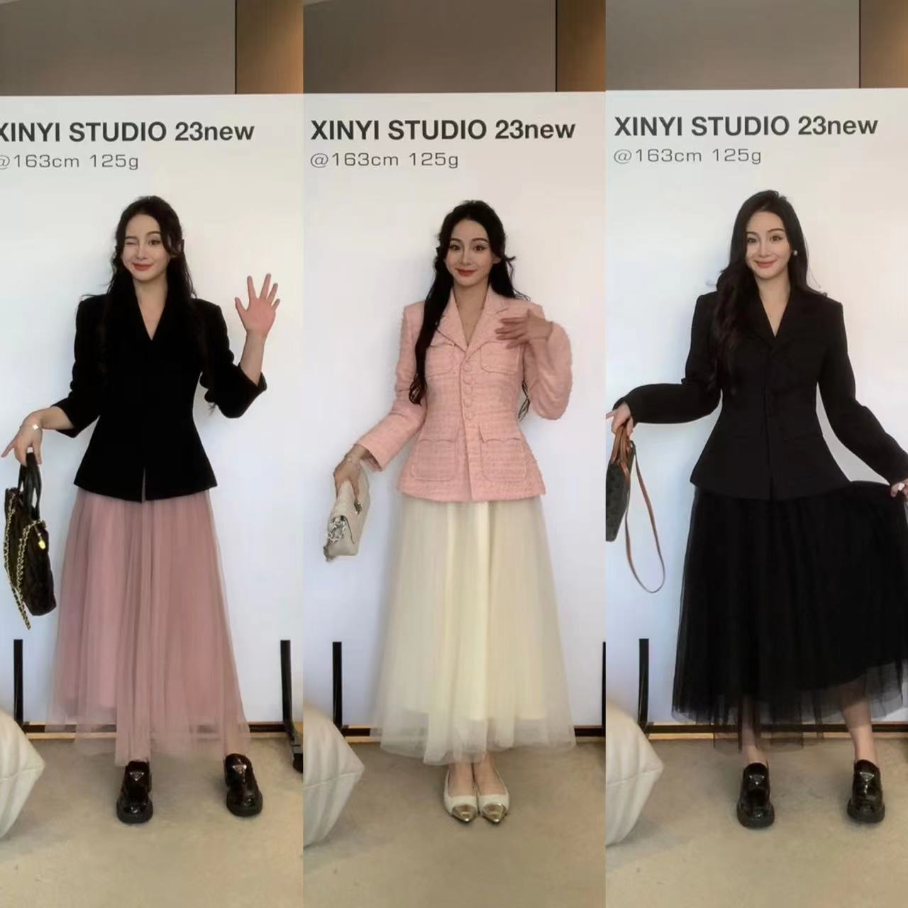 XINYI【仙仙欲坠】秋季高腰网纱半身裙收腰显瘦气质裙子X623G02321