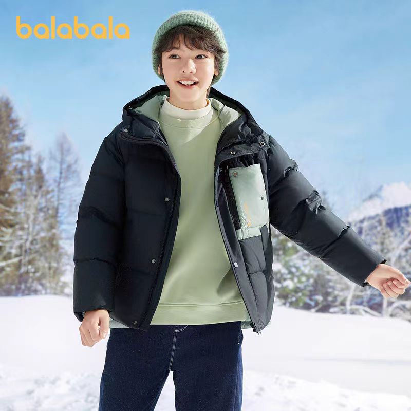 巴拉巴拉男大童反季清仓羽绒服大童冬季新款拼色潮