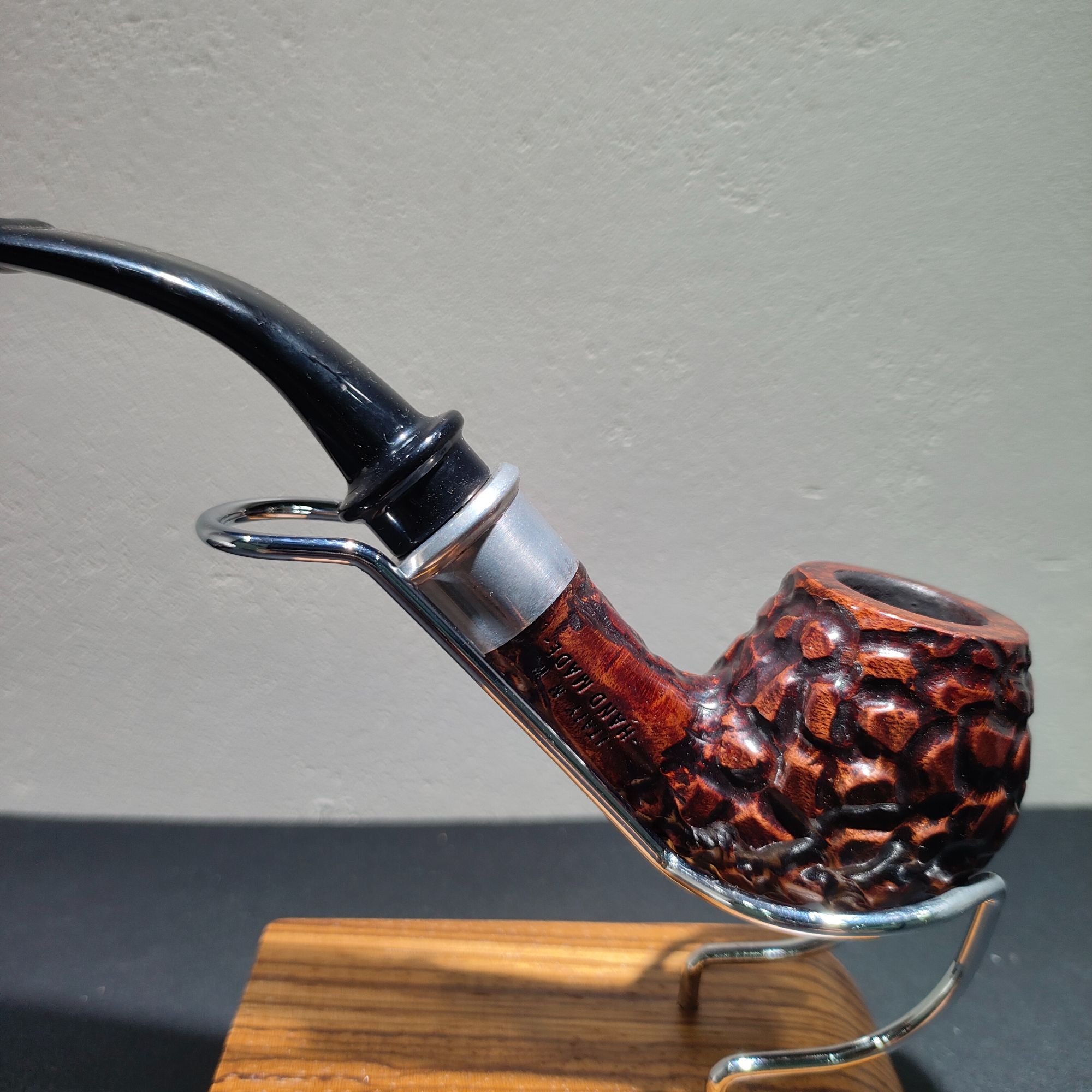 雕刻松果烟斗 意大利进口石楠木9毫米烟道 成熟稳重福尔摩斯弯斗