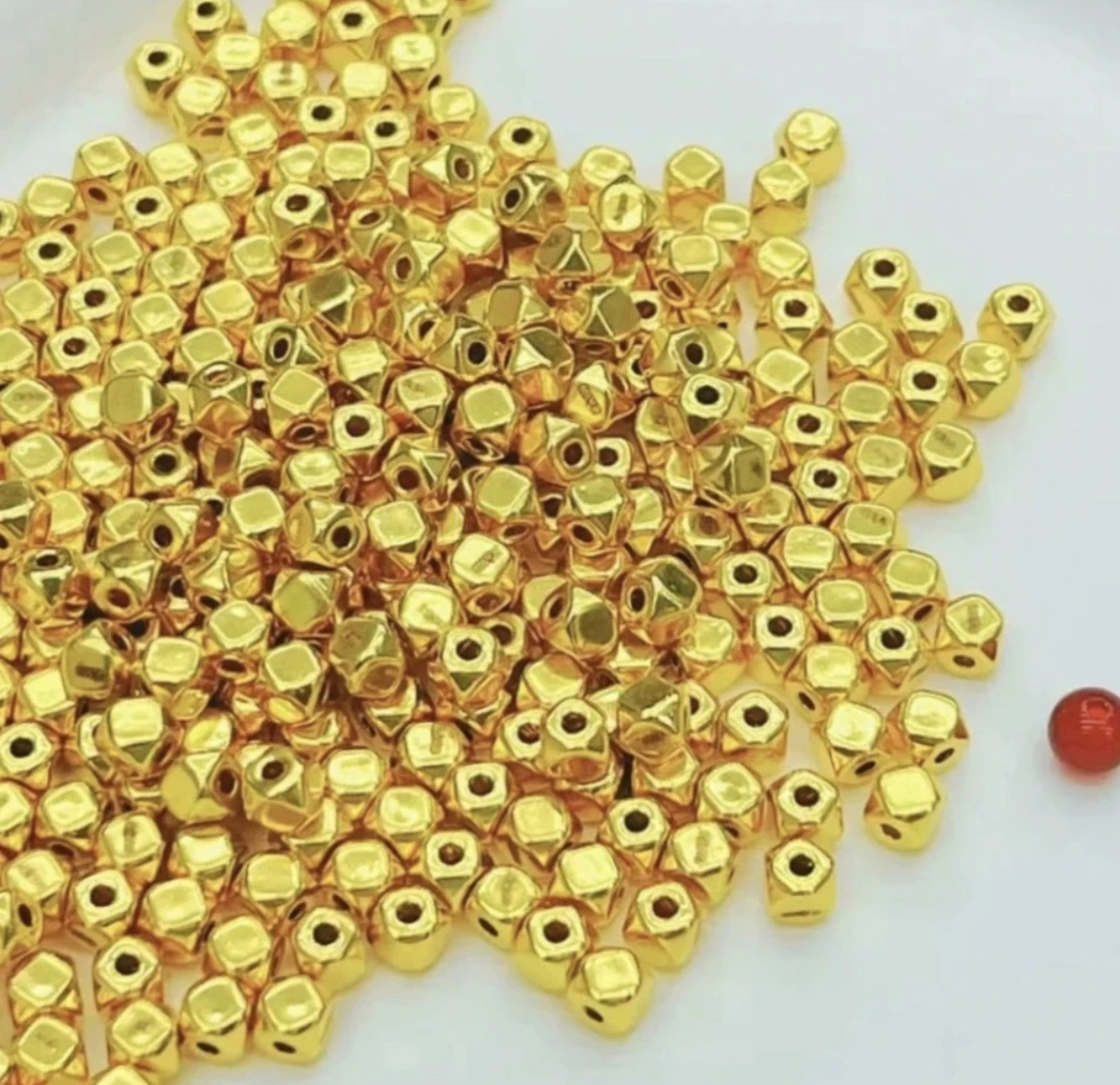 足金999六边形方糖可diy送链子（拍一单发一颗，拍几单发几颗）