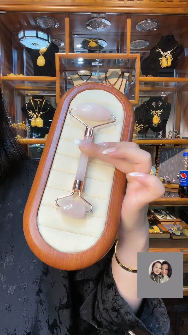 【闪购商品】水晶按摩棒合金粉晶