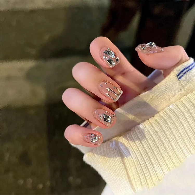 光疗爆闪短款美甲（58号）